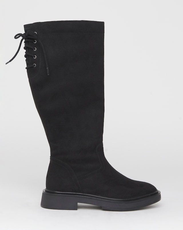 Rome Lace Up Back Riding Boots - Wide Fit (E) & Curvy Calf