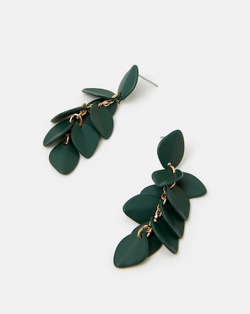 Accessorize Enamel Willow Leaf Drop Earrings