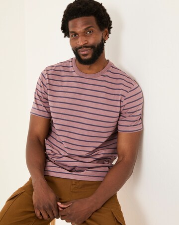 Fatface Stripe T-Shirt - Purple