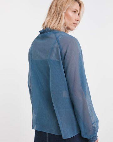 Ruffle Crinkle Chiffon Blouse