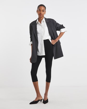 Black Cropped Jersey Leggings