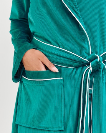 Pretty Secrets Velour Ribbed Maxi Dressing Gown