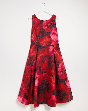 Joanna Hope Red Print Prom Dress & Shrug