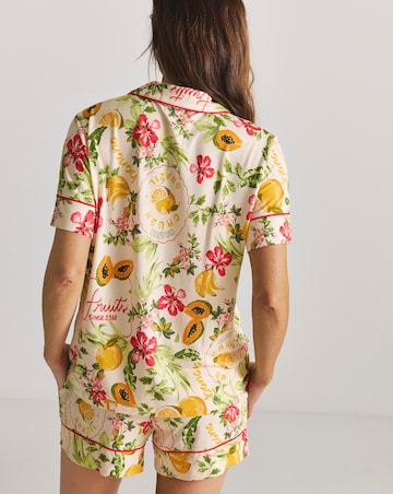 Figleaves Revere Pyjama Short Set In A Bag Fruit Print