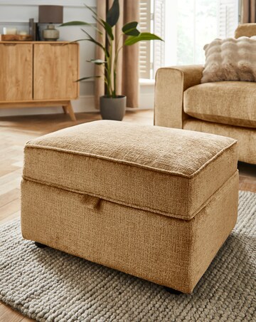 Hunter Chenille Storage Footstool