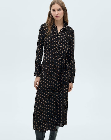 Mango Polka-dot shirt dress with Knot Detail