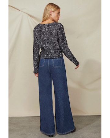 Ro&Zo Sequin Sparkle Wrap Top