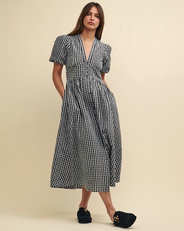 Nobody's Child Black Gingham Check Starlight Midi Dress