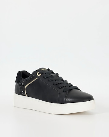 Dune Elli Black Platform Trainers Standard Fit