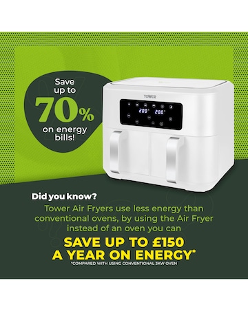 Tower Vortx White 8.5L Dual Basket Air Fryer