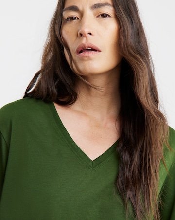 V-Neck Split Hem Slouch T-Shirt