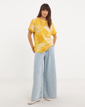 Pure Cotton Woven Front Curved Hem Longline Top