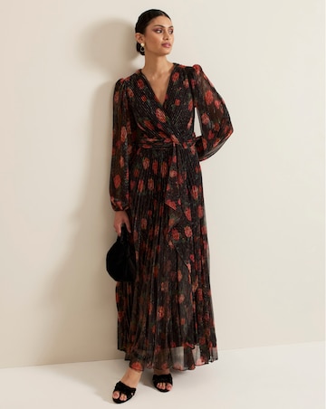 Phase Eight Kenzia Wrap Floral Shimmer Maxi Dress
