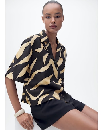 Mango Printed Short-Sleeved Shirt