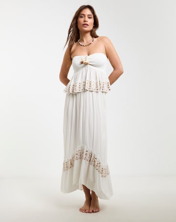 Simply Be Dip Hem Beach Skirt and Top Co-Ord
