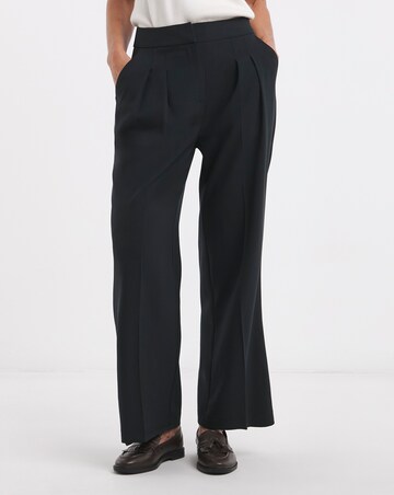 Textured Pleated Wide Leg Trousers