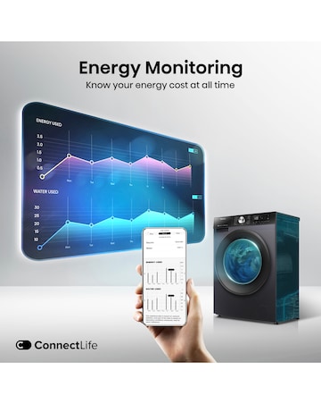 Hisense 3S Series WD3S8043BB3 WiFi-enabled 8kg Washer Dryer - Black