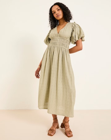 FatFace Copper & Black Tabitha Textured Dress