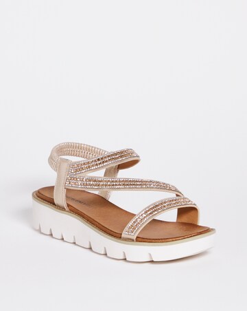 Heavenly Feet Glitzy Elasticated Back Sandal E Fit