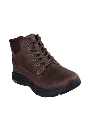 Skechers Smooth Toe Leather Lace Up Slip-Ins Boot - Brown