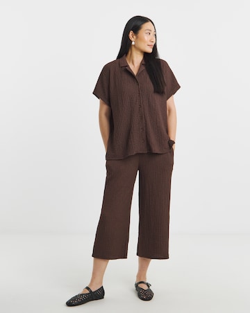 Chocolate Textured Jersey Short Sleeve Shirt