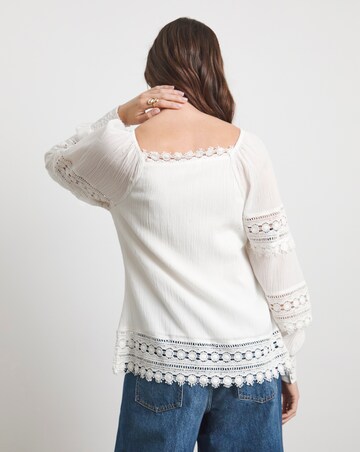 Joanna Hope Crinkle Blouse With Premium Trims