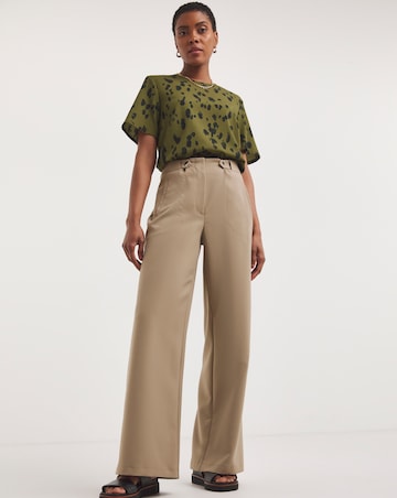 Adjustable Waist Wide Leg Trousers
