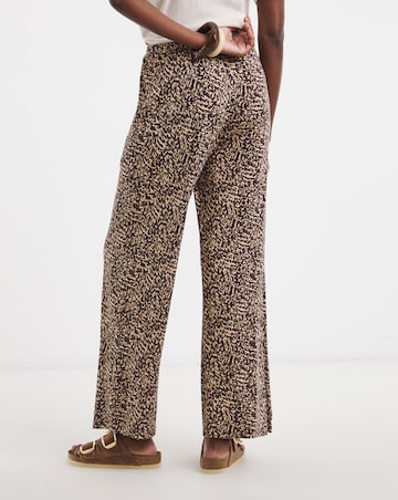 Printed Wide Leg Jersey Trouser