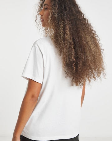 Simply Be White Noir Beaded Floral Graphic T-Shirt