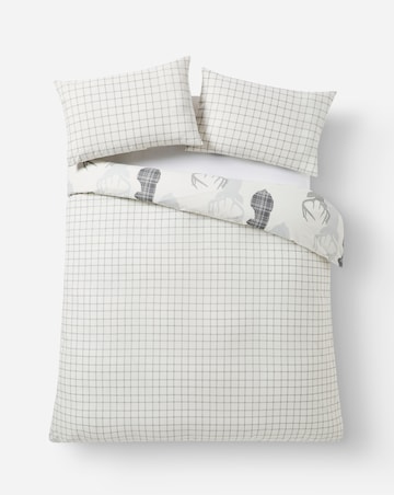 Hirsch Stags Reversible Grey Duvet Cover Set