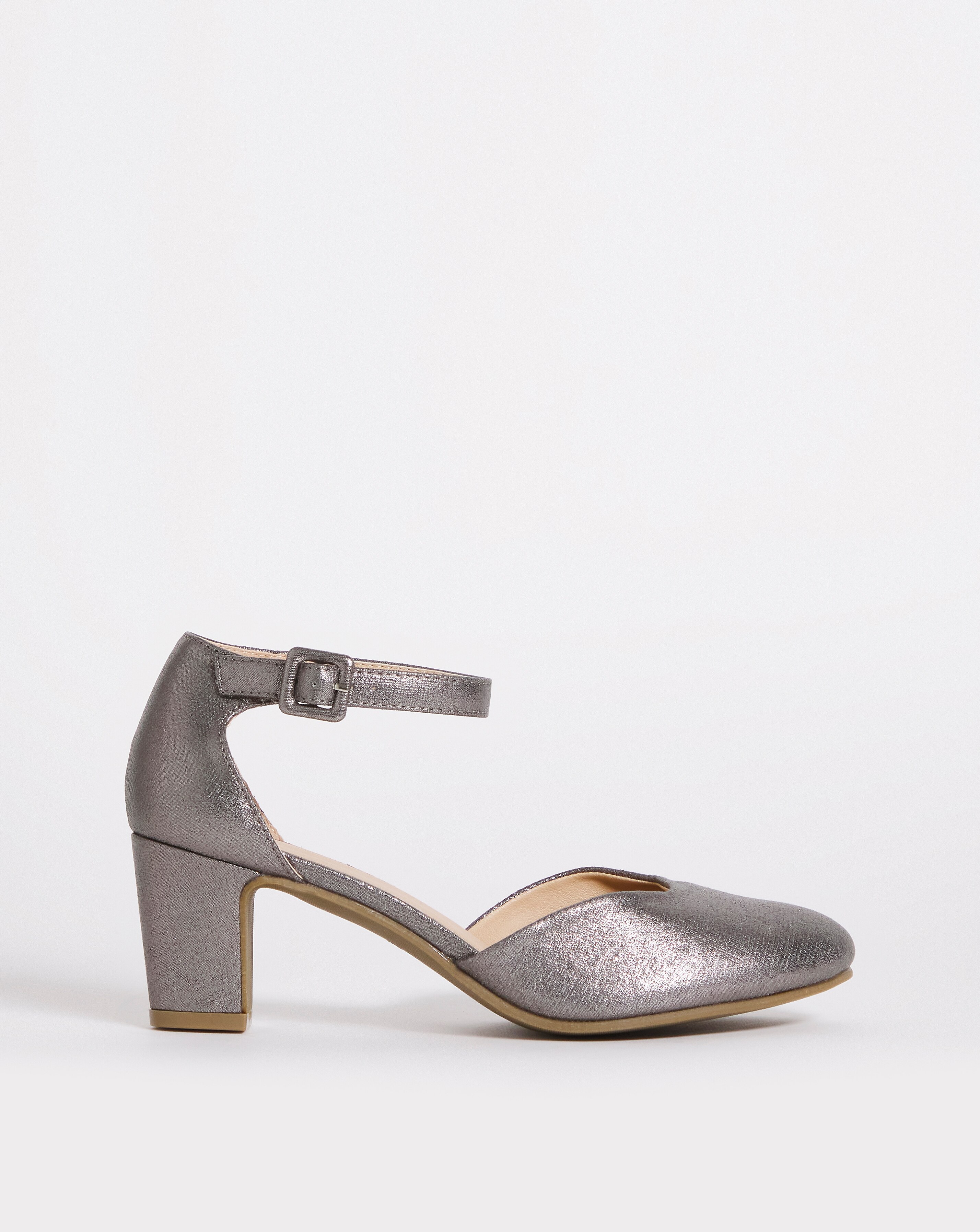 Heeled Shoe With Ankle Strap - Wide Fit (E)