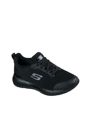 Skechers Black Squad SR Work Wear Shoes- Wide Fit (E)