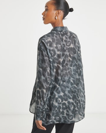 Printed Oversized Voile Shirt