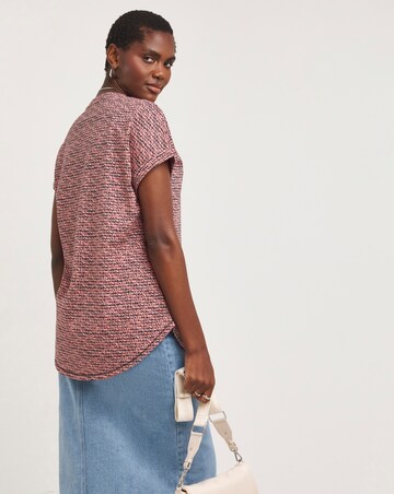 Longline Short Sleeve Curved Hem Top