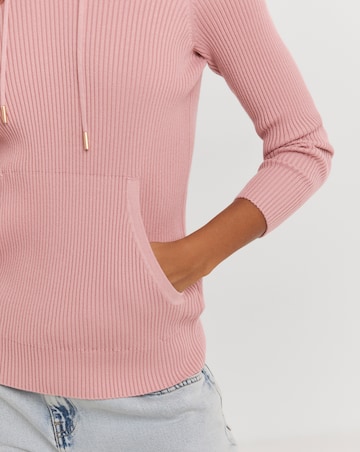 Ribbed Knitted Hoodie