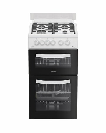 Hotpoint HDG5GCW 50cm Gas Double Cooker - White + installation