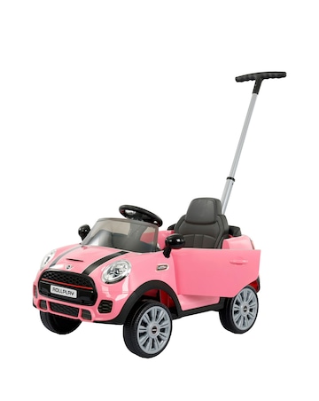 Mini Cooper Play Push Car with Parental Handle - Pink