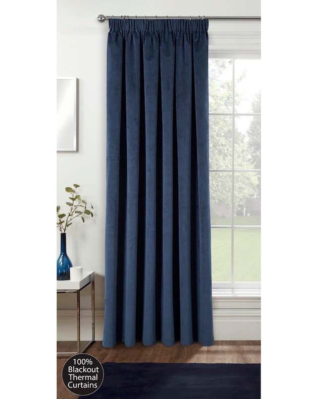 Oxford Thermal Velvet Pencil Pleat Door Curtain