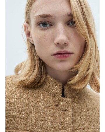 Mango Tweed Jacket with Stand Up Collar