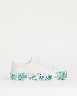 Joe Browns White Lace Up Platform Trainers -Extra Wide Fit (EEE)