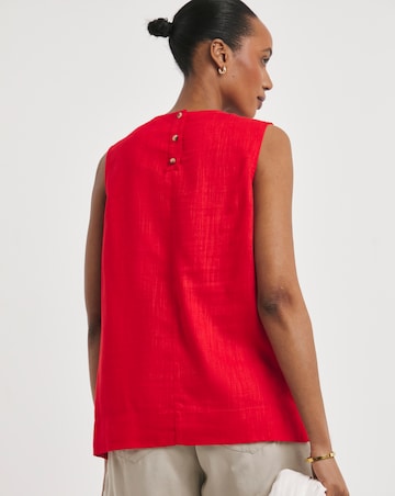 Linen Mix Sleeveless Shell Top