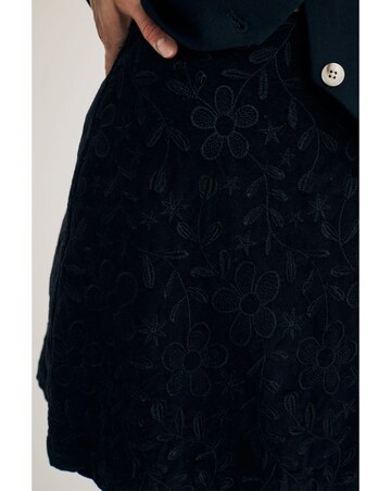 NOBODY'S CHILD Black Stockholm Printed Cord Mini Skirt