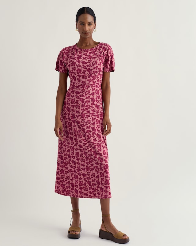 jersey stretch dress ROXY - Stretch jersey ruched maxi dress main image 1