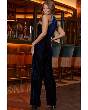 Sosandar Cluster Embellished Wide Leg Jumpsuit
