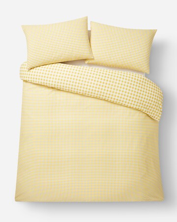 Gingham Cotton Blend Reversible Duvet Cover Set