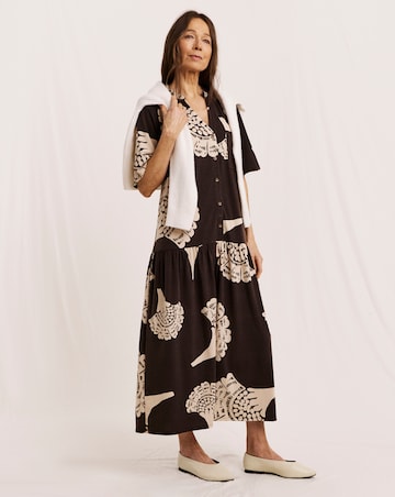 Julipa Petite Button Down Jersey Midi Dress