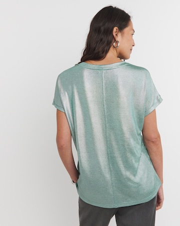 Mint V Neck Foil T-Shirt