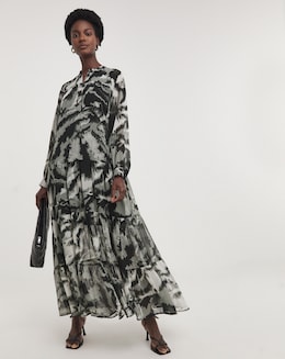 Religion Grandad Collar Maxi Dress