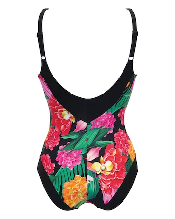 Pour Moi Contour Tummy Control Swimsuit Black Multi