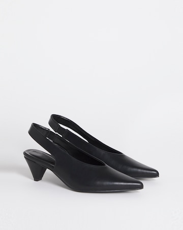 Rina Slingback Pointed Toe Heeled Shoes - Extra Wide Fit (EEE)